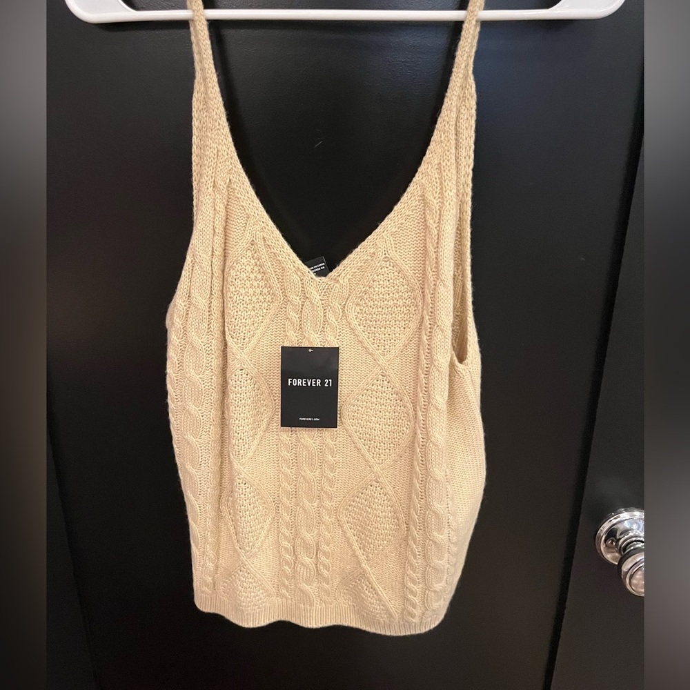 Forever 21 Cream Knitted Tank for Fall, NWT